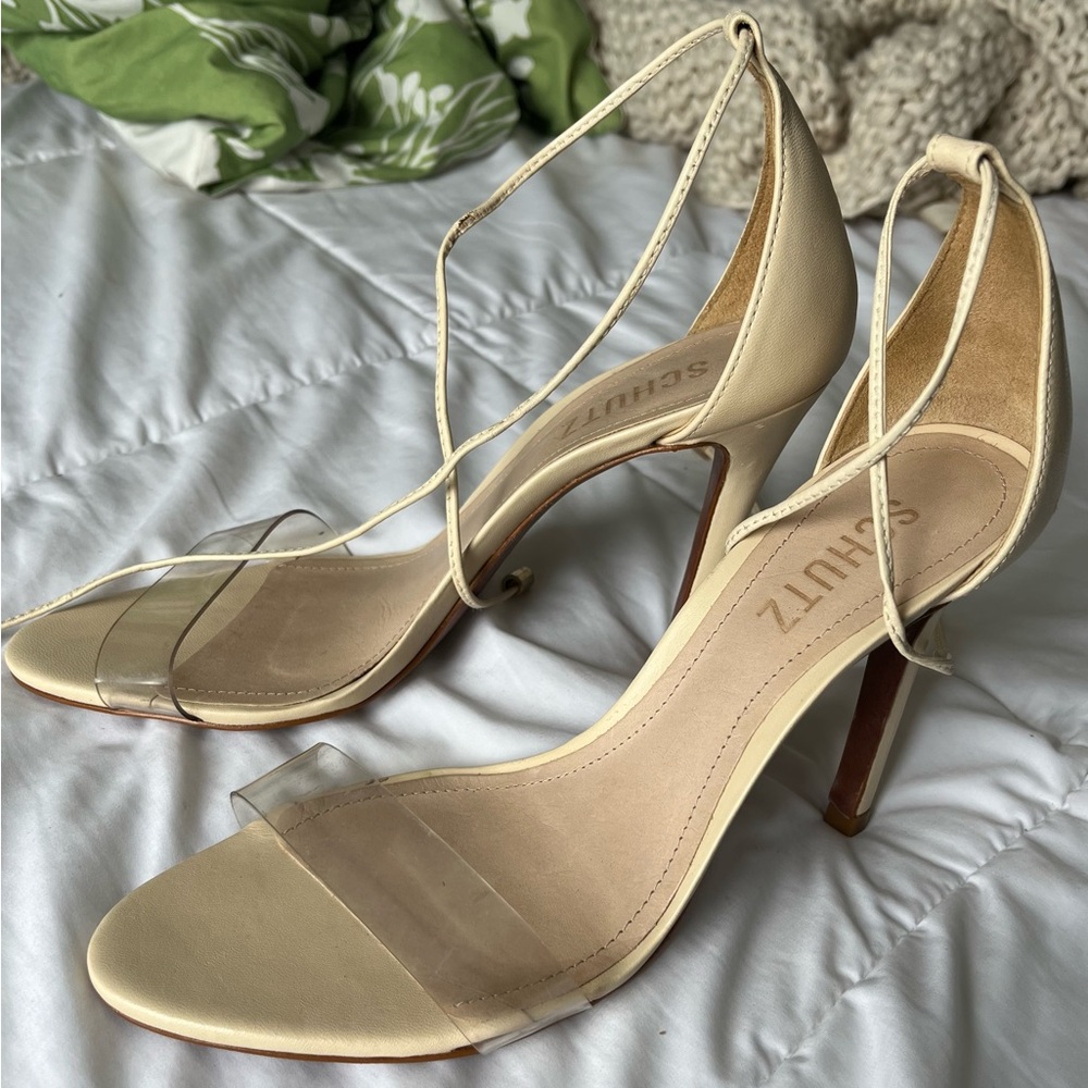 SCHUTZ Women's Beige Strappy Heels - Picture 2 of 5